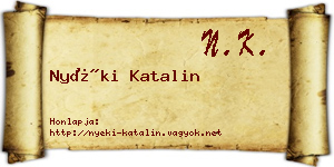 Nyéki Katalin névjegykártya